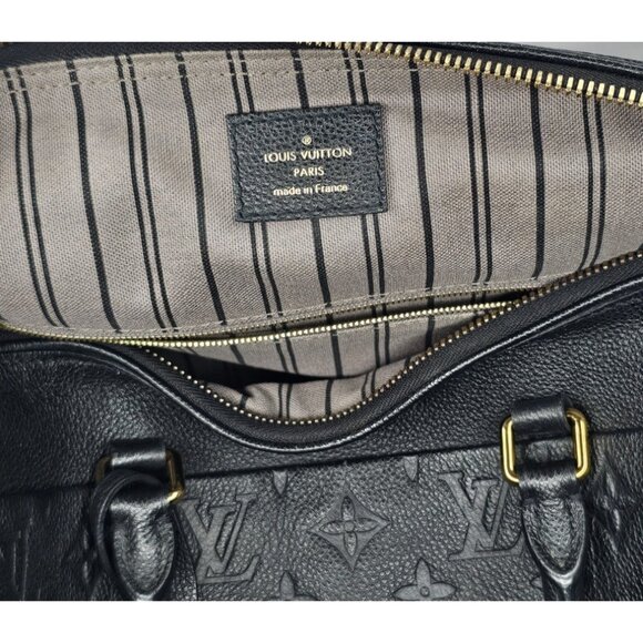 LOUIS VUITTON Empreinte Speedy 30 Black Leather Shoulder Strap Bag Bandouliere - Picture 14 of 16